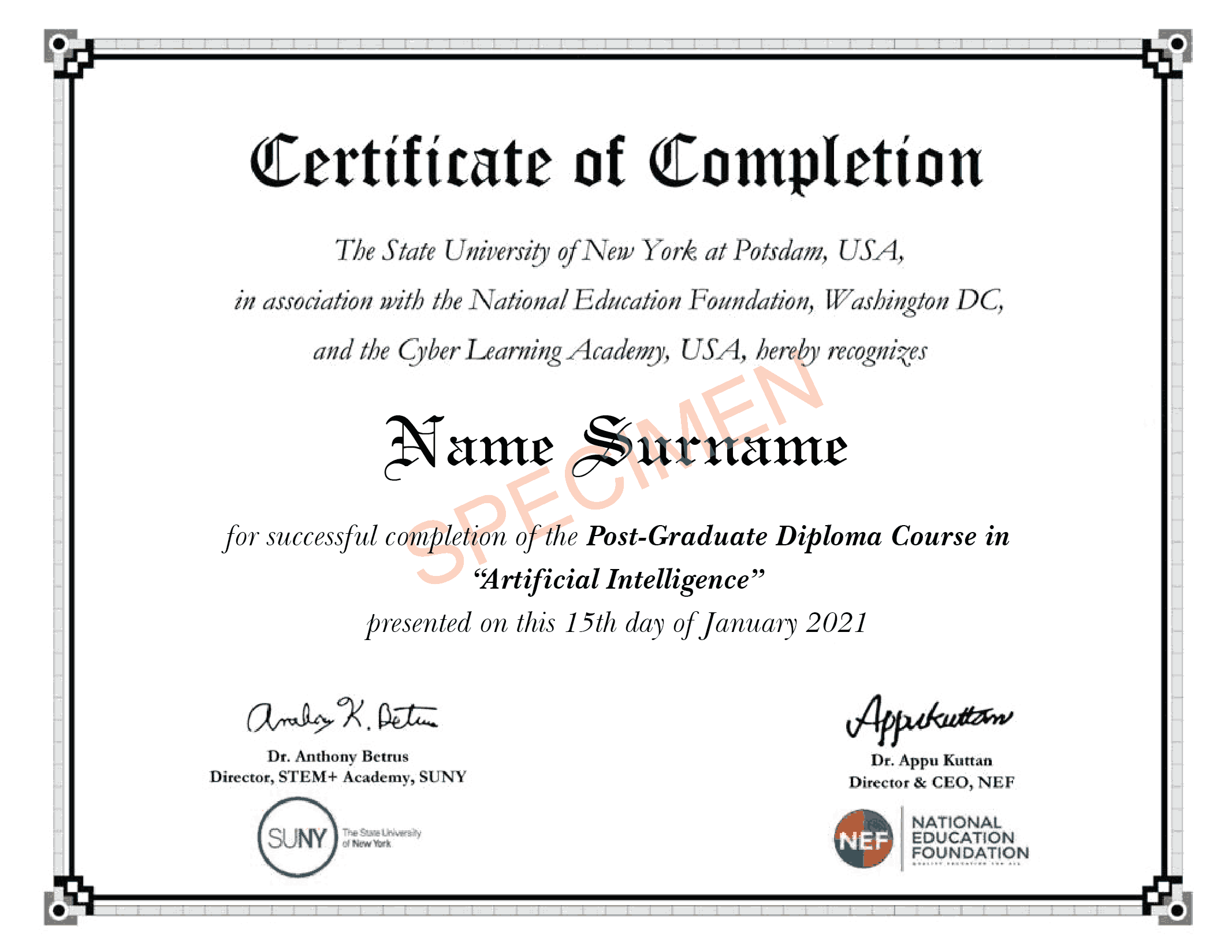 suny certificate 360digitmg